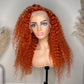 Orange Transparent lace wig  150% density